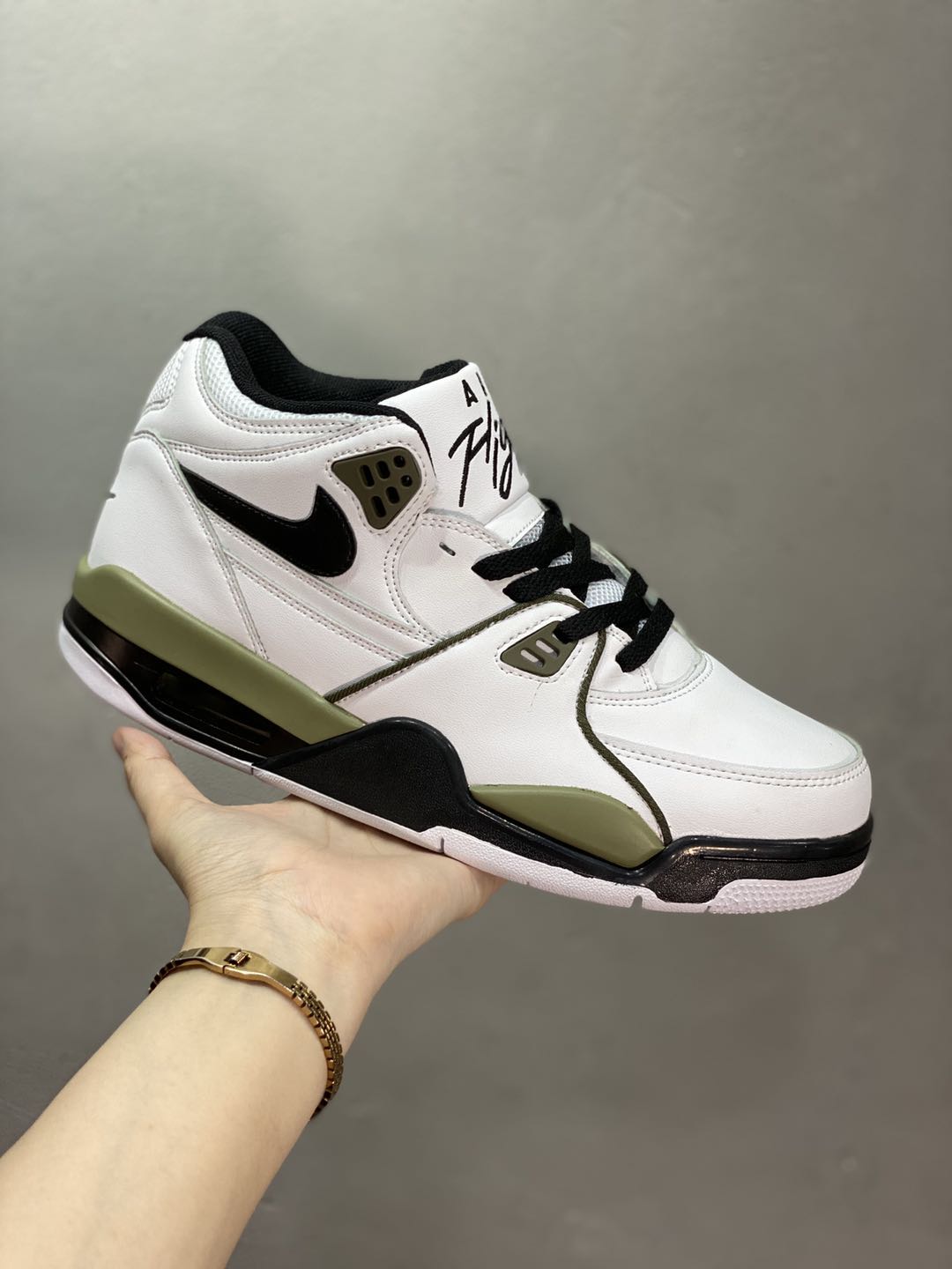 2002 Men Nike Air Flight 89 White Black Green Shoes